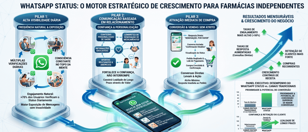Estratégia de WhatsApp Status para farmácias