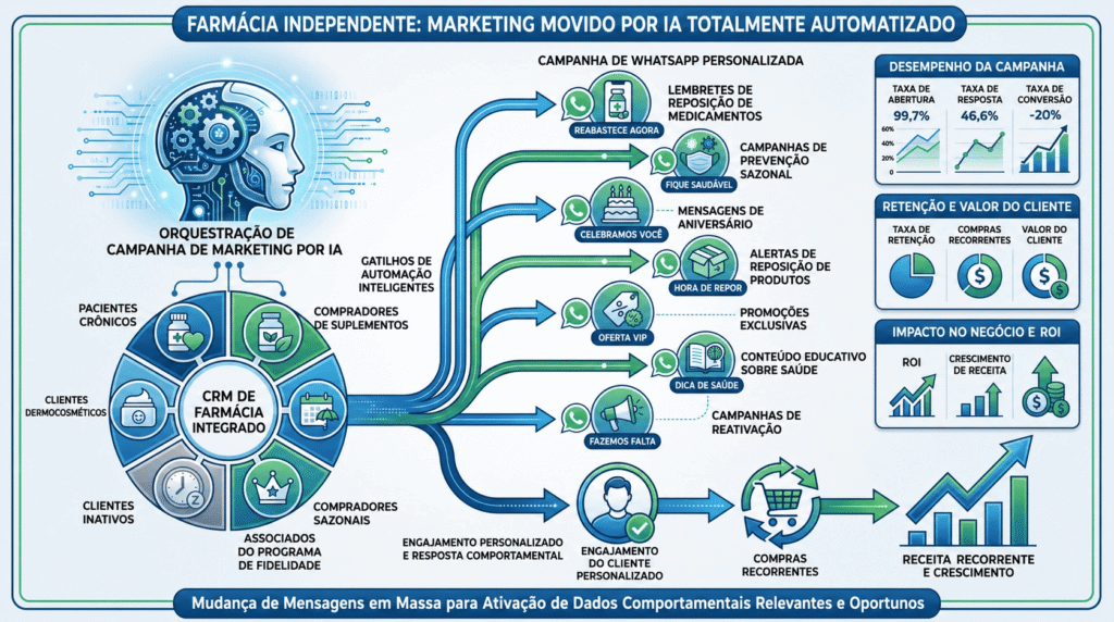 Marketing movido por IA para FARMÁCIA e o seu ROI.